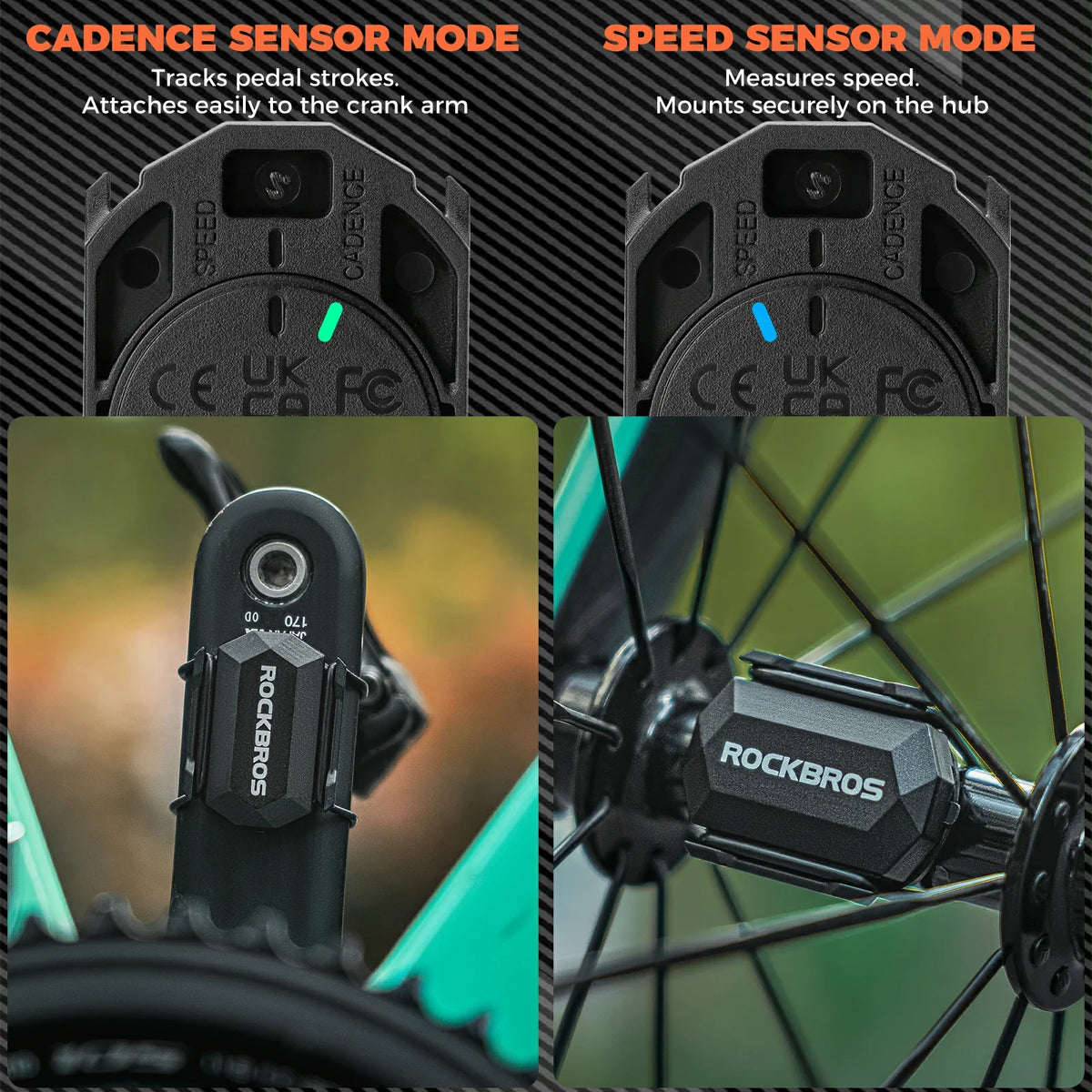 Fiets snelheids- en cadanssensor met Bluetooth en ANT+