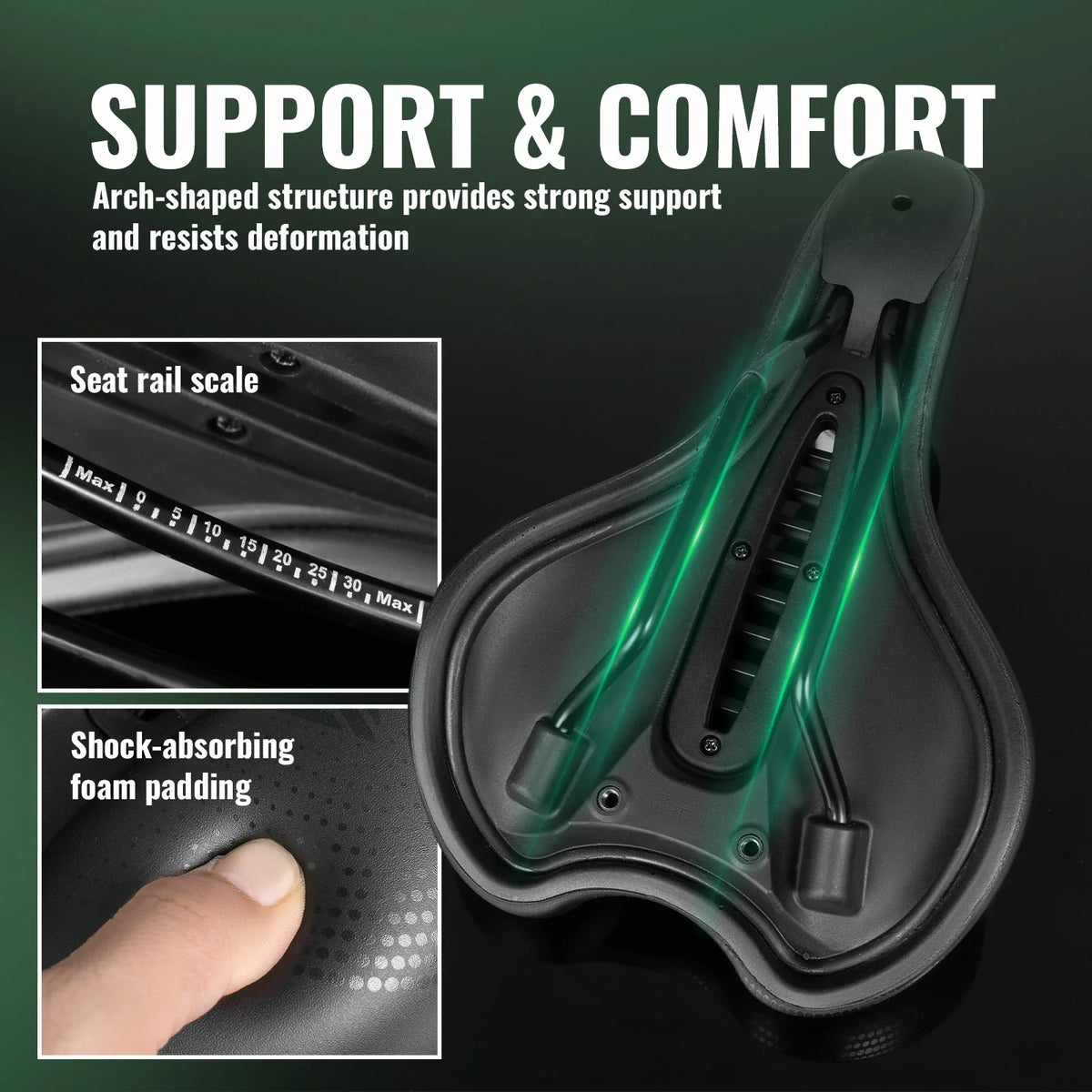 Comfortabel fietszadel met PU-leren oppervlak