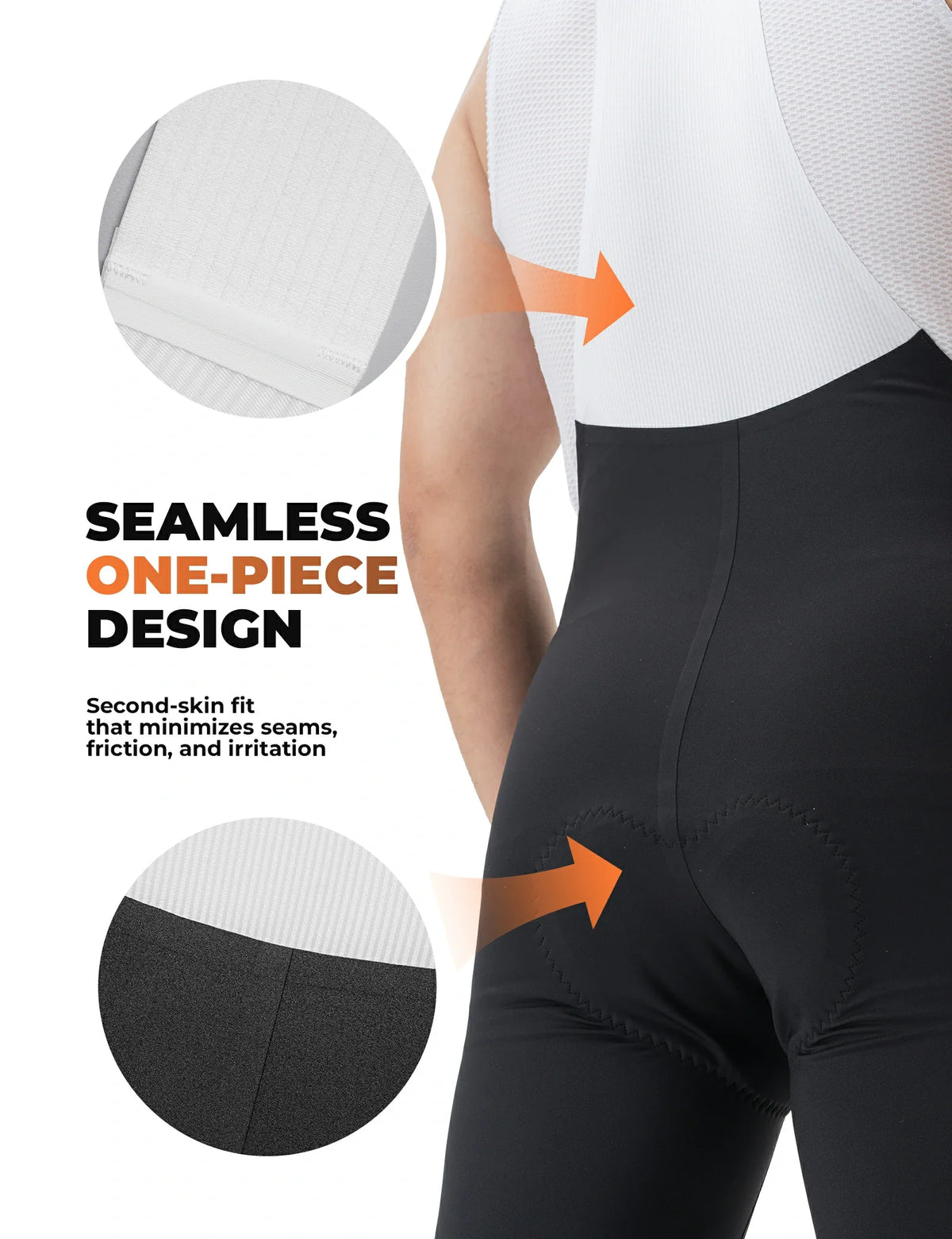Lange fietsbroek met bretels en 3D-padding