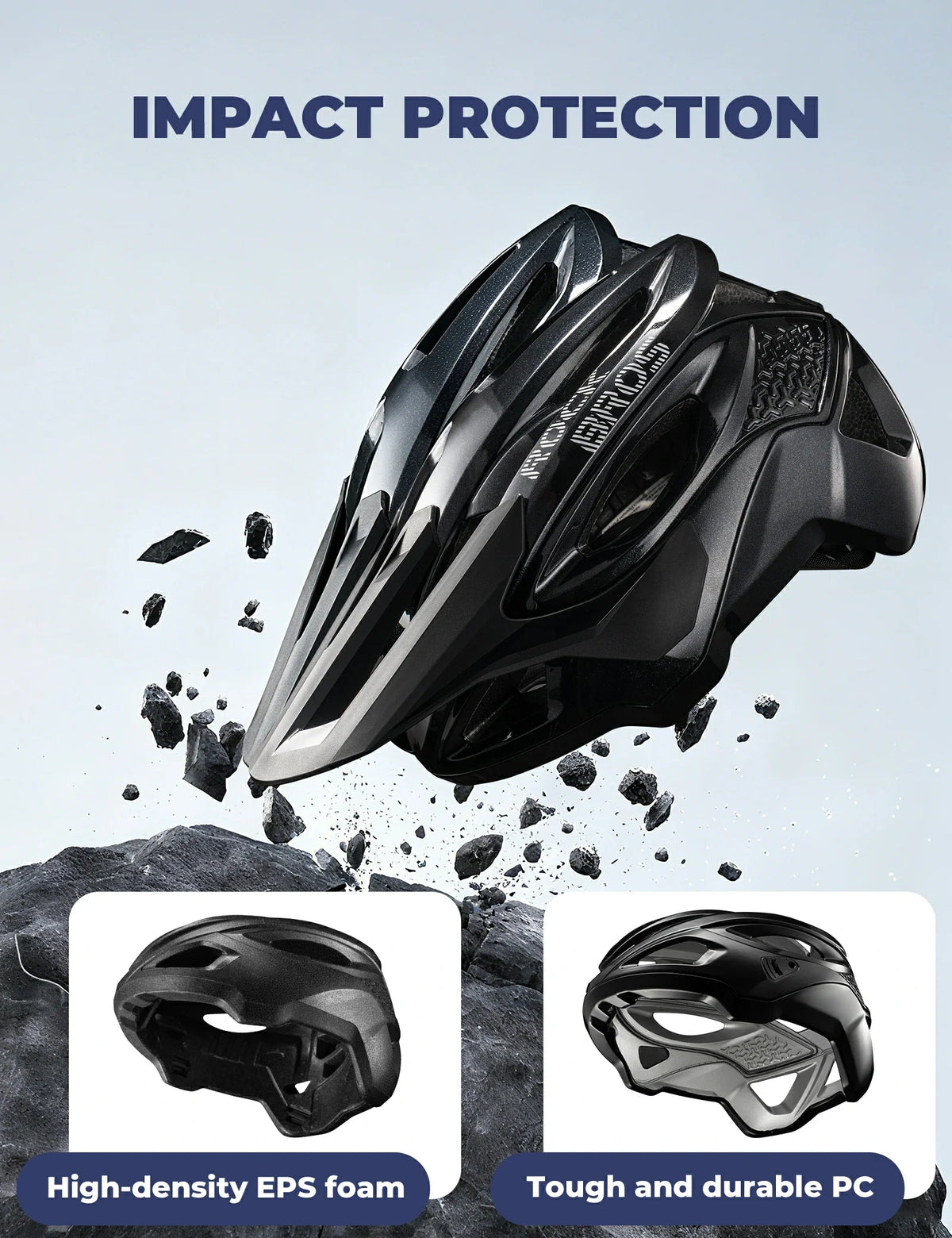 Lichtgewicht MTB-helm met verlengde achterbescherming