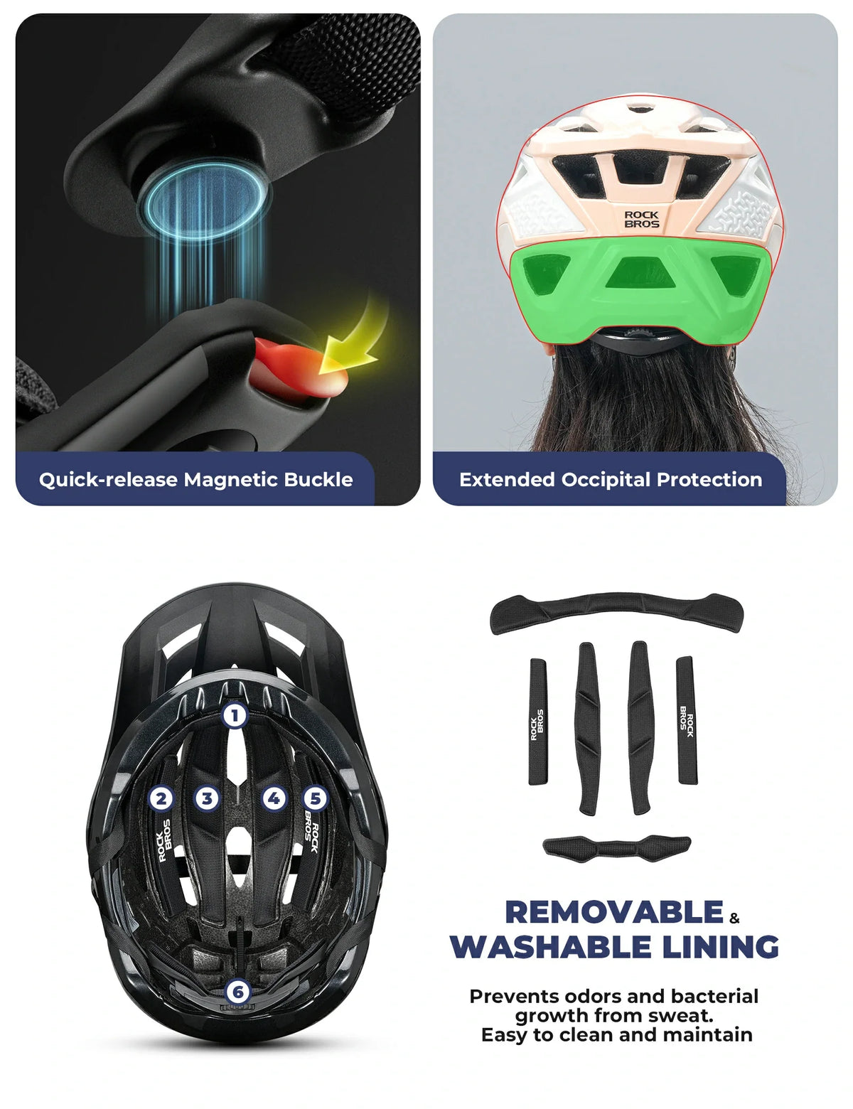 Lichtgewicht MTB-helm met verlengde achterbescherming