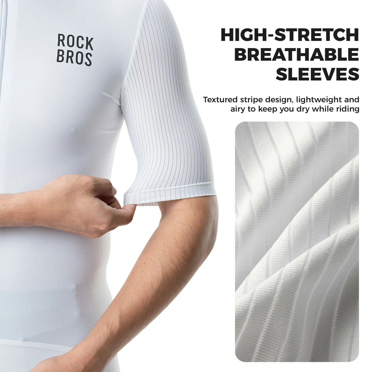 ROCKBROS heren fietsshirt korte mouw road bike jersey#white