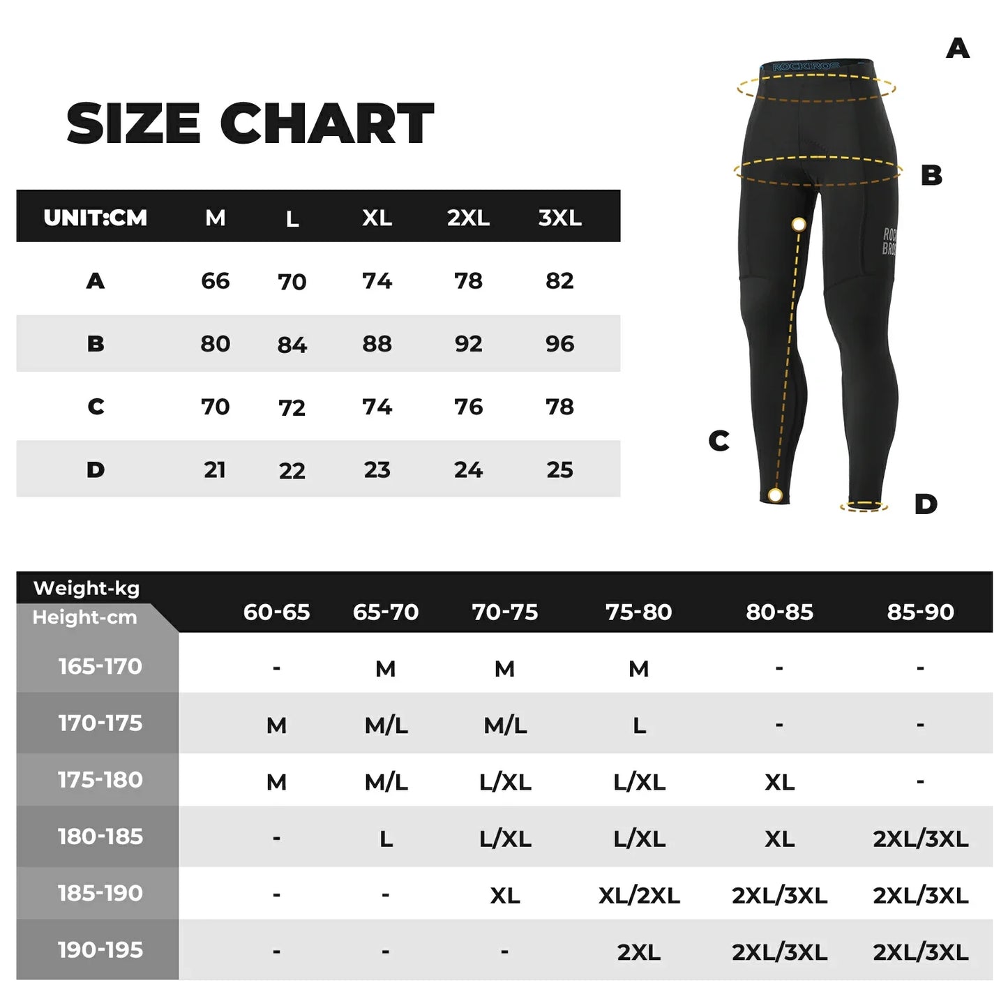 ROCKBROS mens lightweight cycling tights with 3d padding for spring
