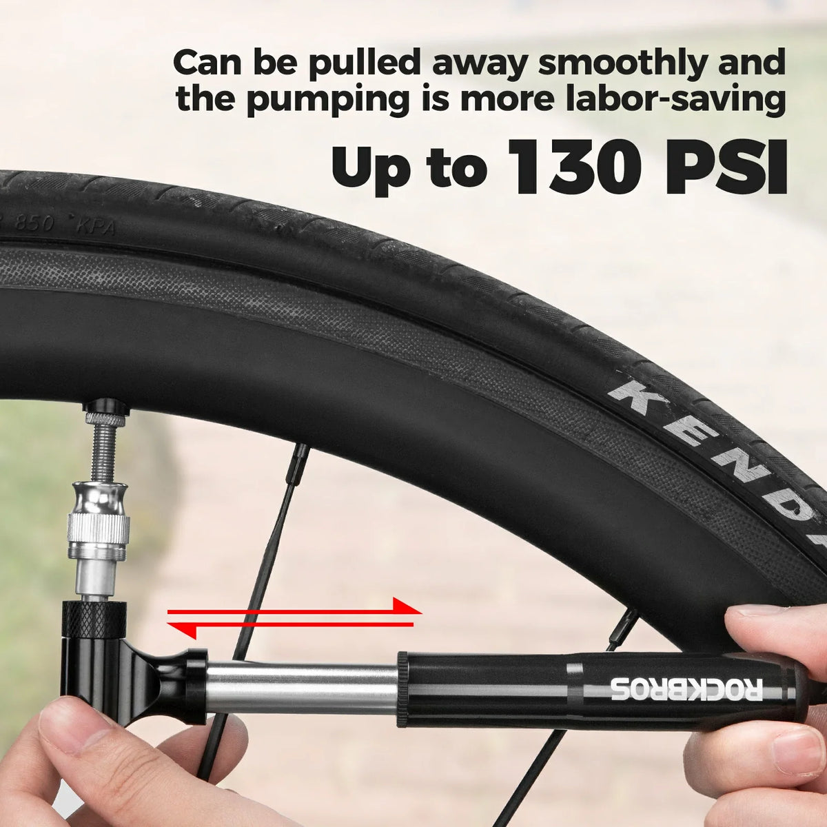 Mini fietspomp voor Presta en Schrader tot 130 PSI