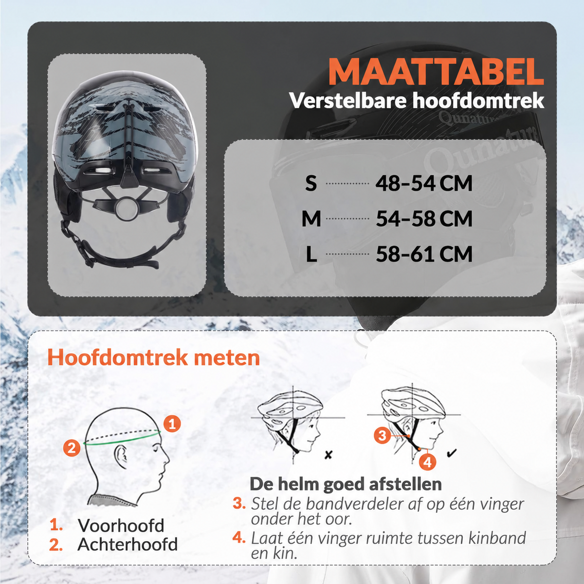 Skihelm met verstelbare ventilatie en oorbeschermers – Qunature – afbeelding 4