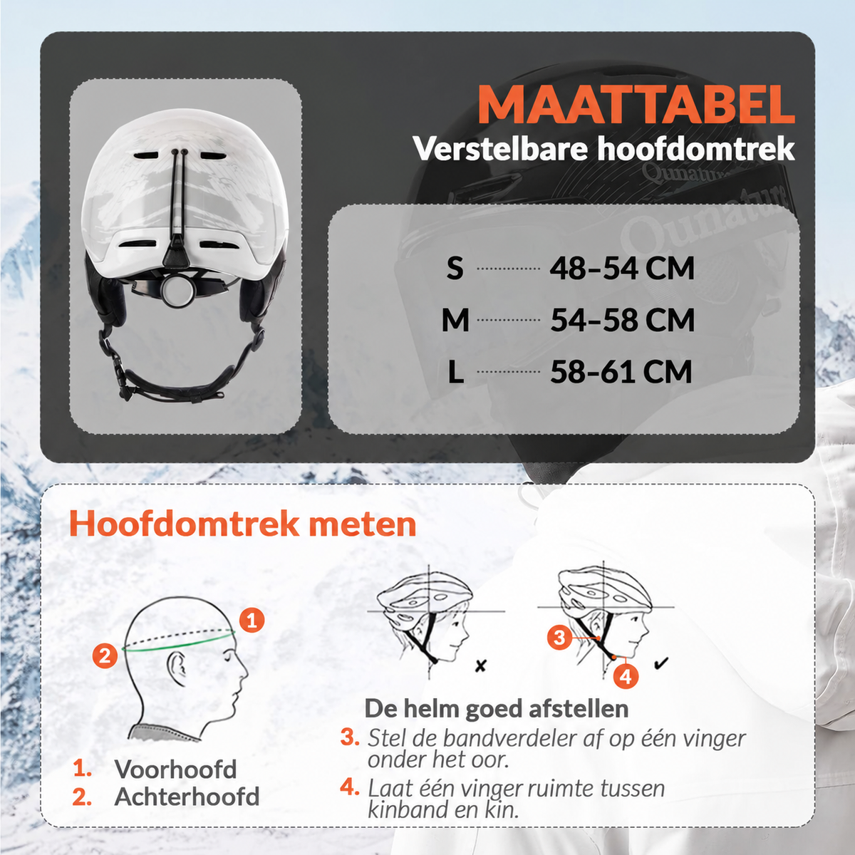 Skihelm met verstelbare ventilatie en oorbeschermers – Qunature – afbeelding 10