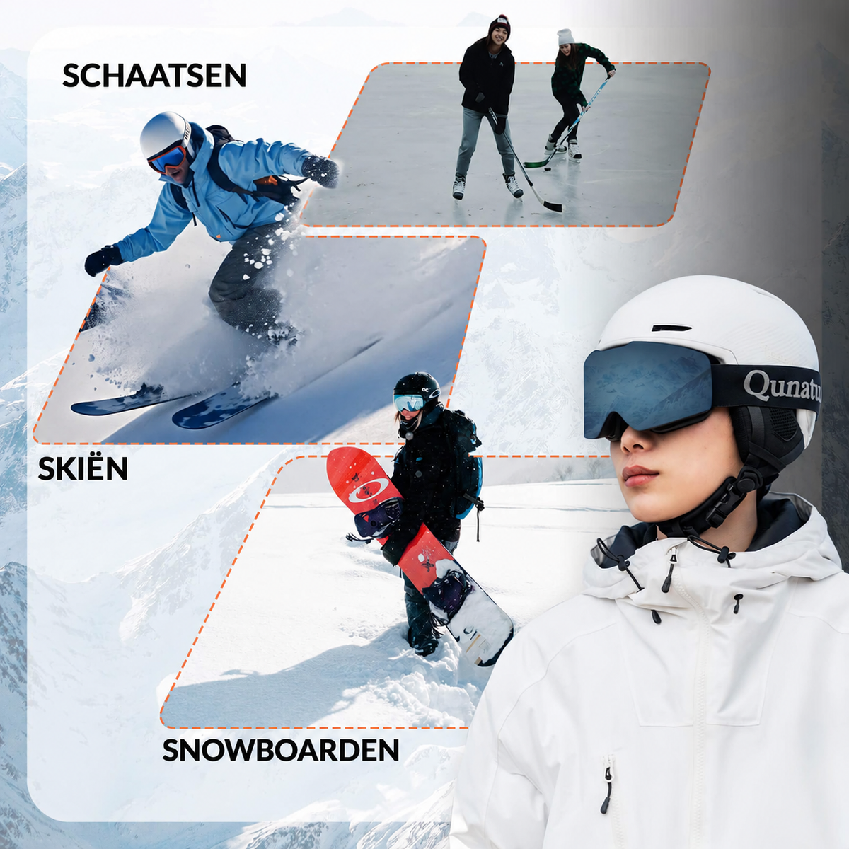 Skihelm met verstelbare ventilatie en oorbeschermers – Qunature – afbeelding 11