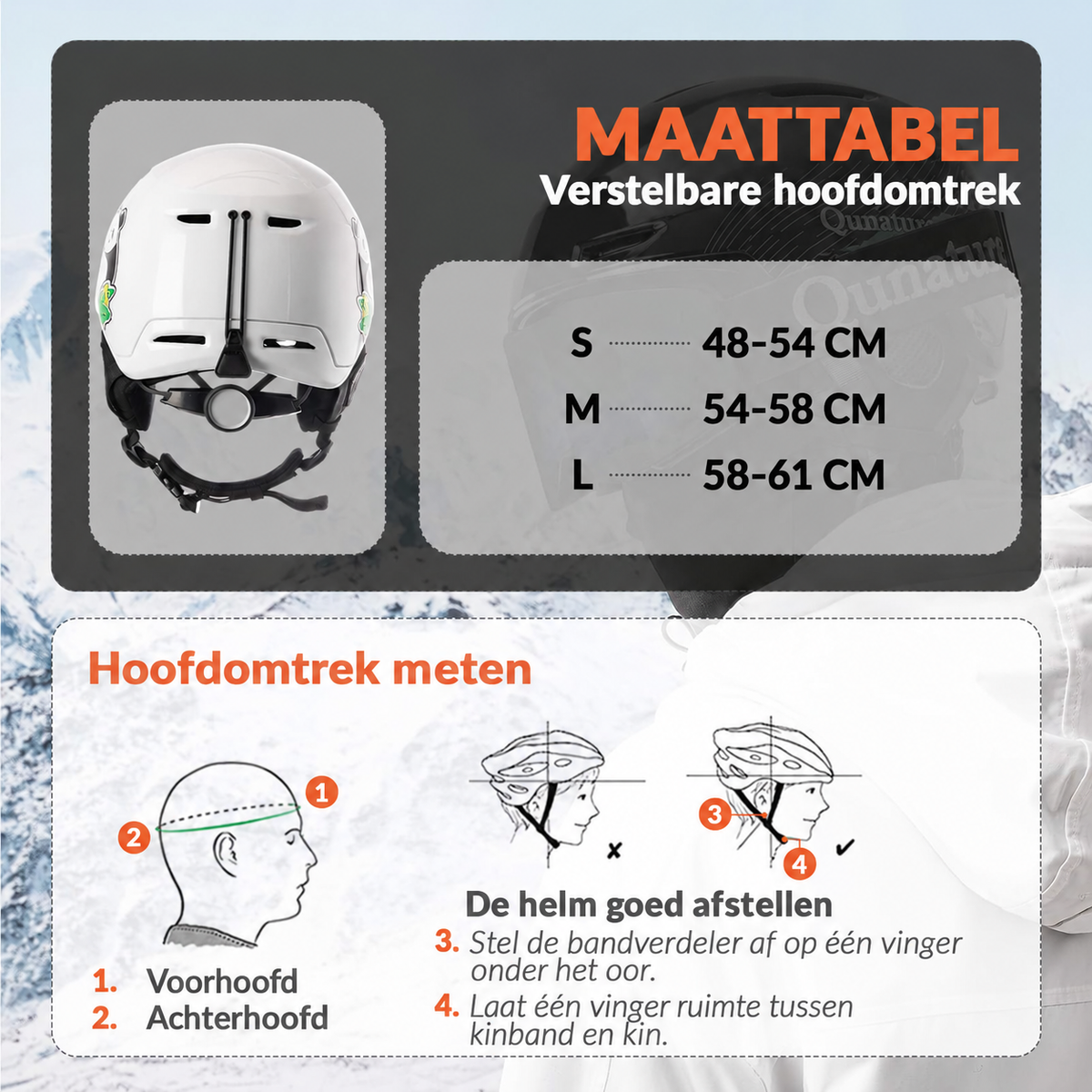 Skihelm met verstelbare ventilatie en oorbeschermers – Qunature – afbeelding 14