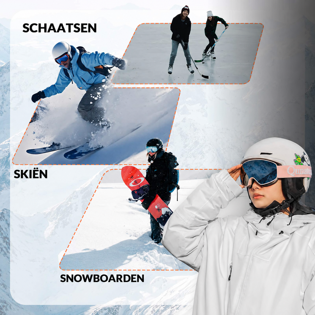 Skihelm met verstelbare ventilatie en oorbeschermers – Qunature – afbeelding 16
