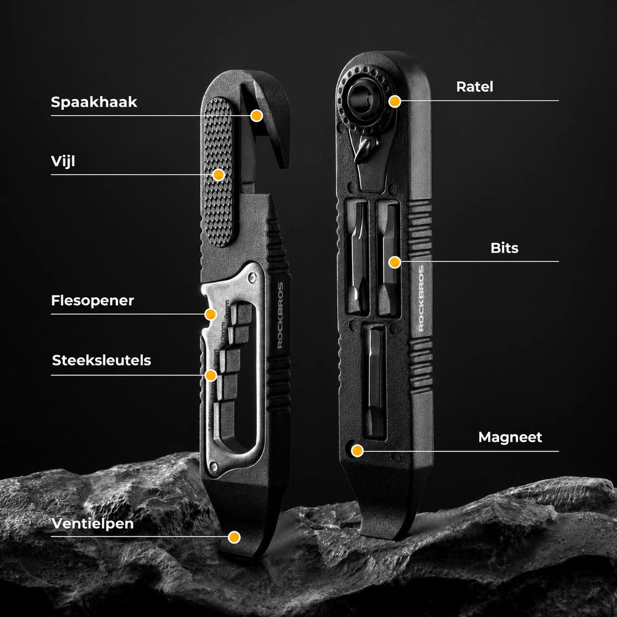 Multifunctionele Fietstool 14-in-1 met Bandenlichter