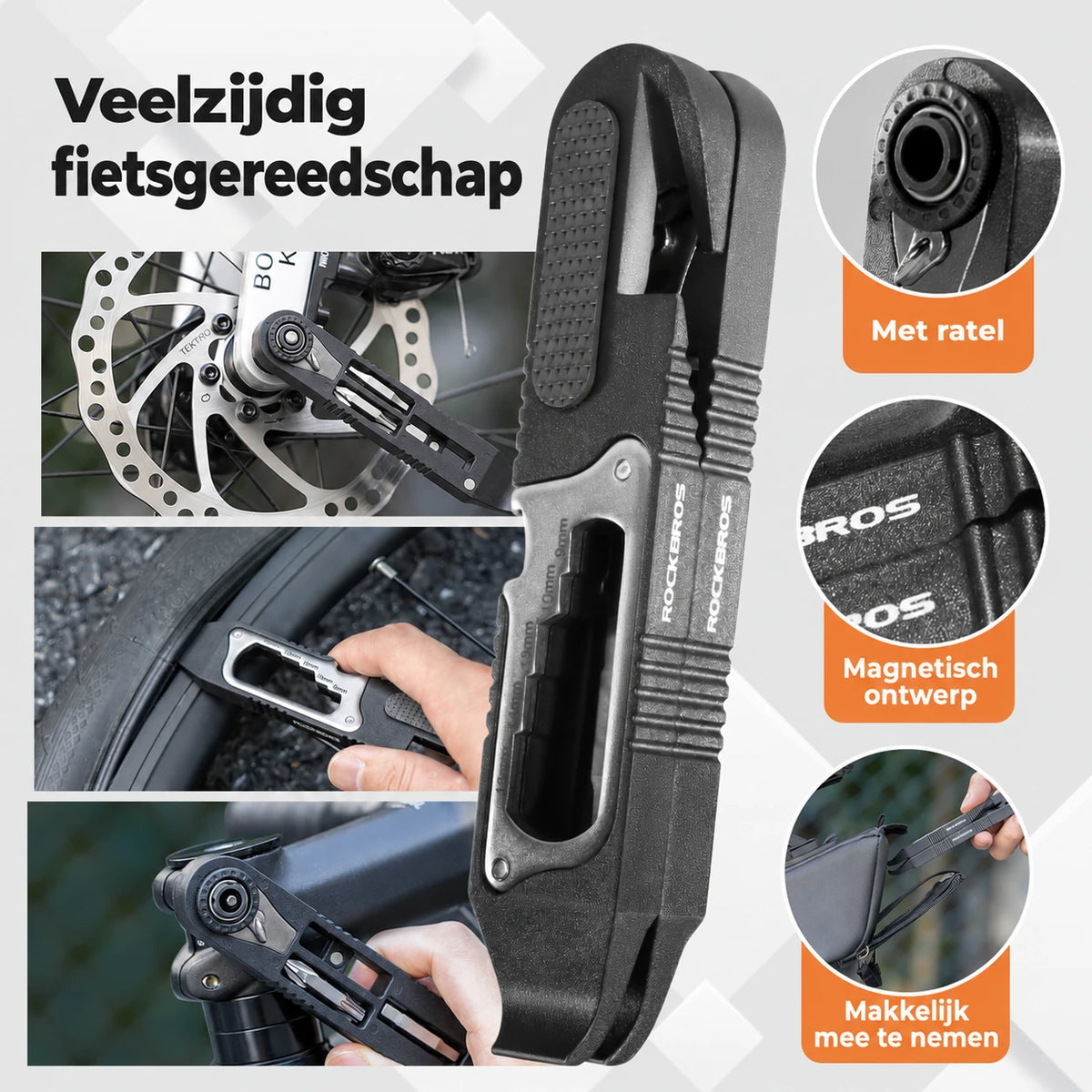 Multifunctionele Fietstool 14-in-1 met Bandenlichter