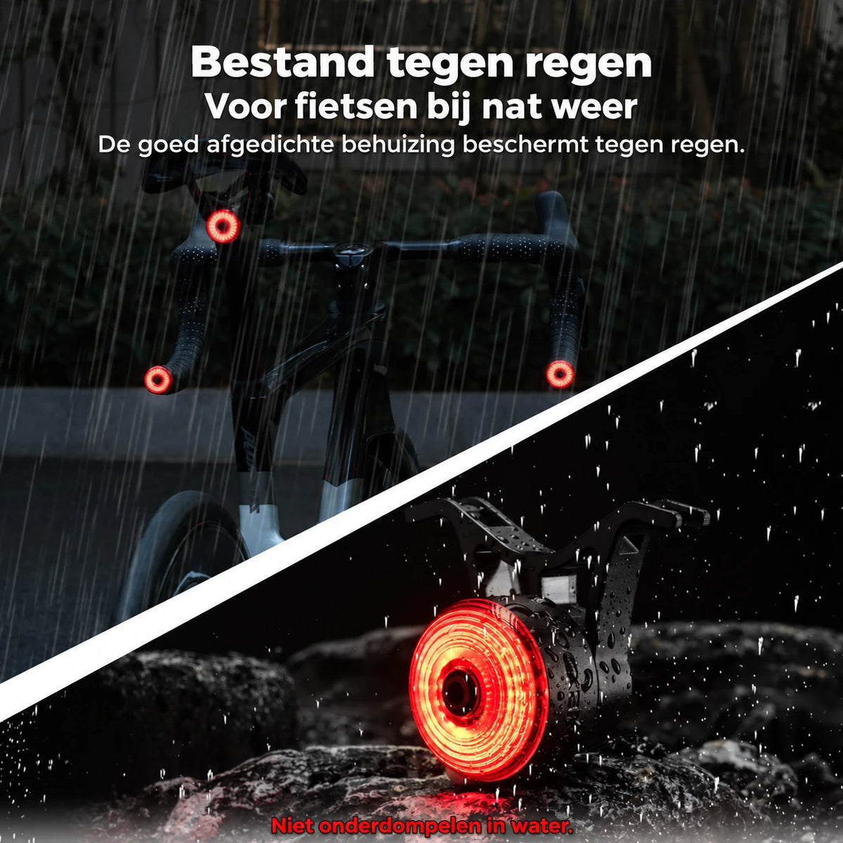 R0 slimme fietslichtset 3-delig met remdetectie