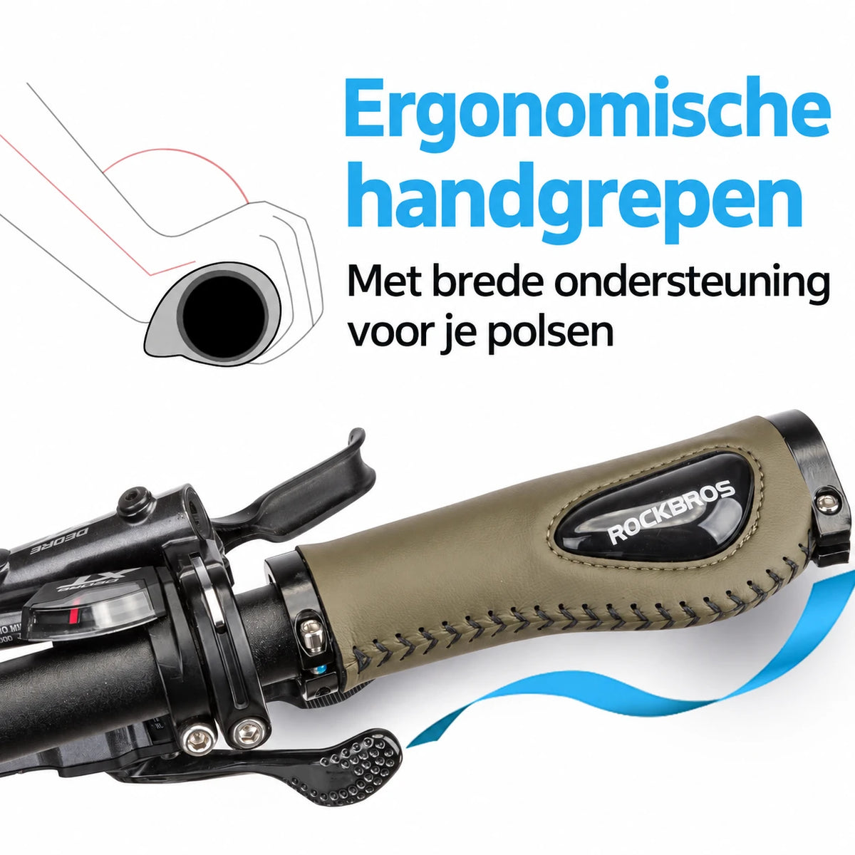 Ergonomische fietshandvatten met gel en lock-systeem