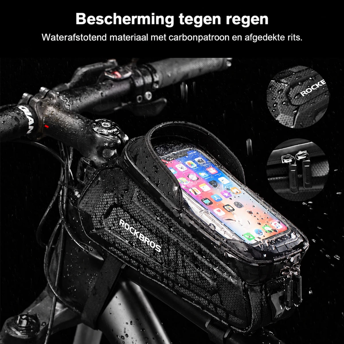Waterdichte Bovenbuistas met Telefoonhouder voor Fiets