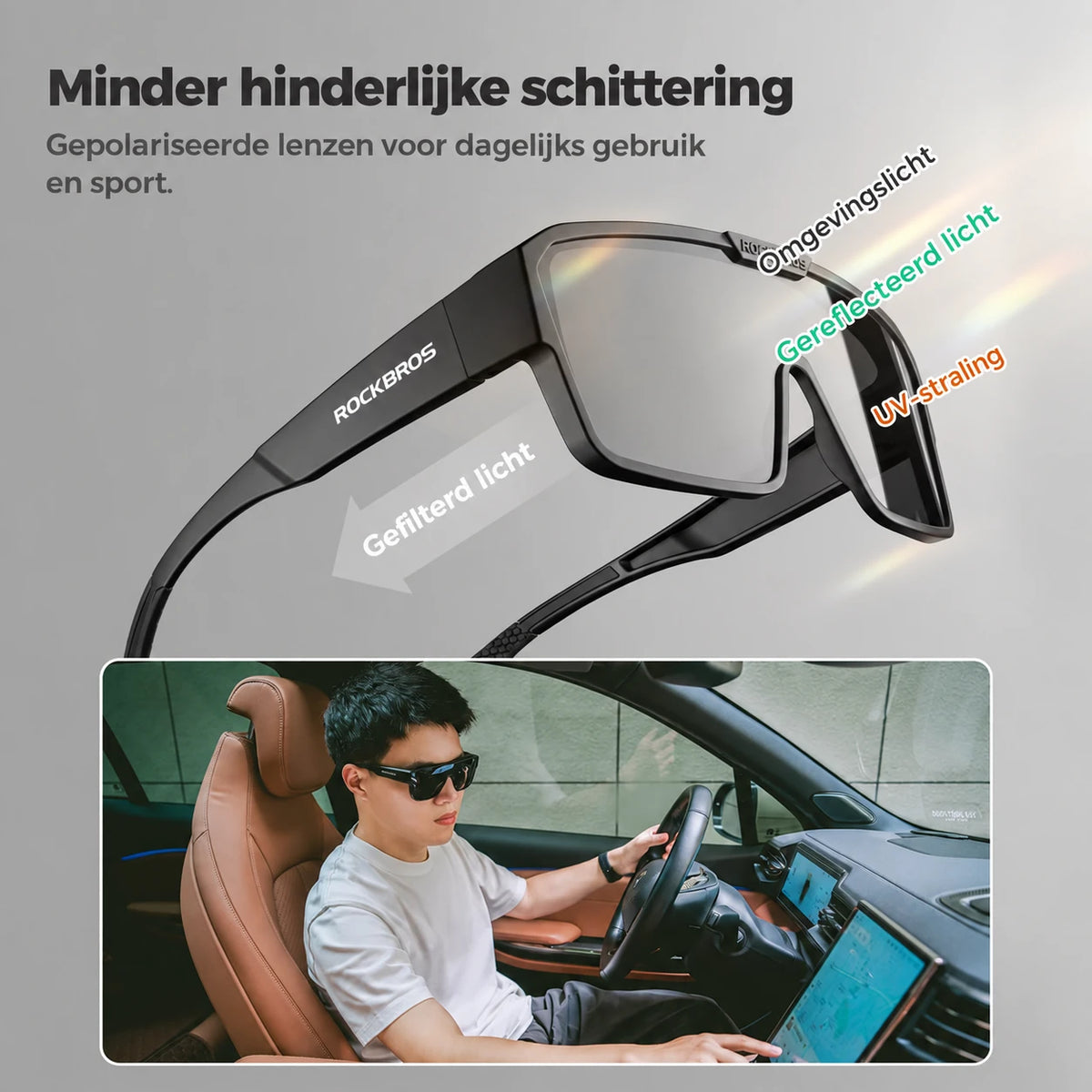 Gepolariseerde overzet fietsbril UV400 voor brildragers - SP348