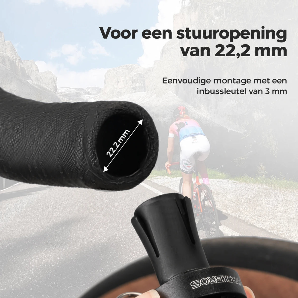 Compacte fietsbel voor racestuur met stuureindplug 80 dB