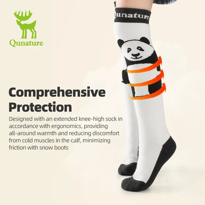 Kinder skisokken met panda en warme badstofzool