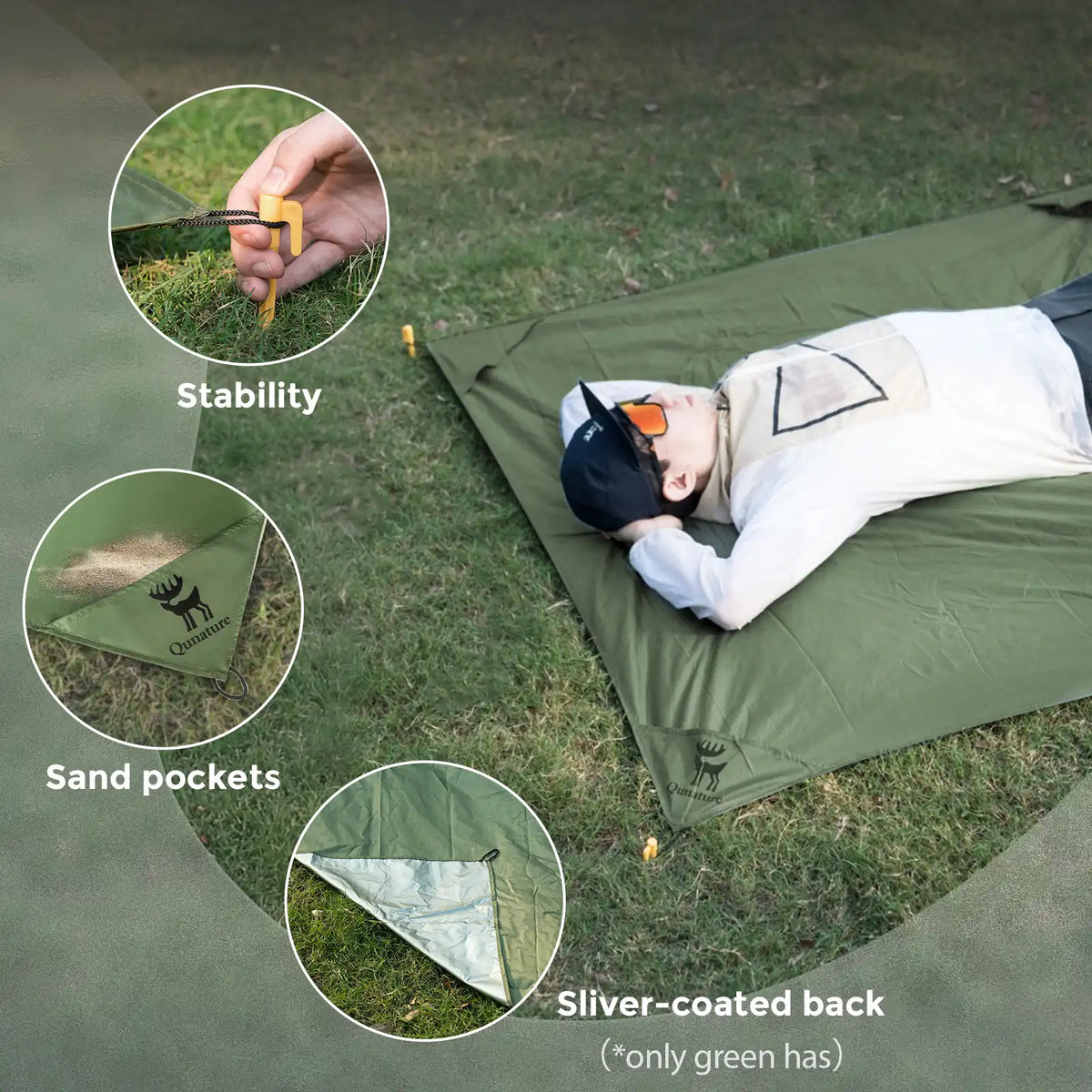 Licht waterafstotend picknickkleed voor buitengebruik
