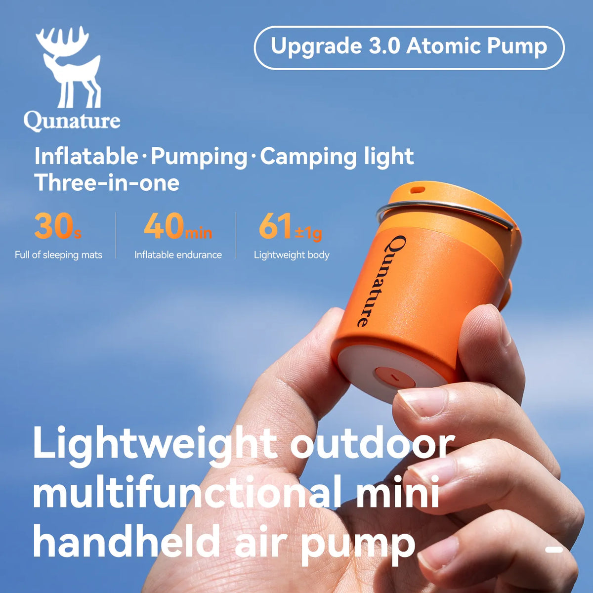 Mini elektrische luchtpomp 5 kPa met campinglamp