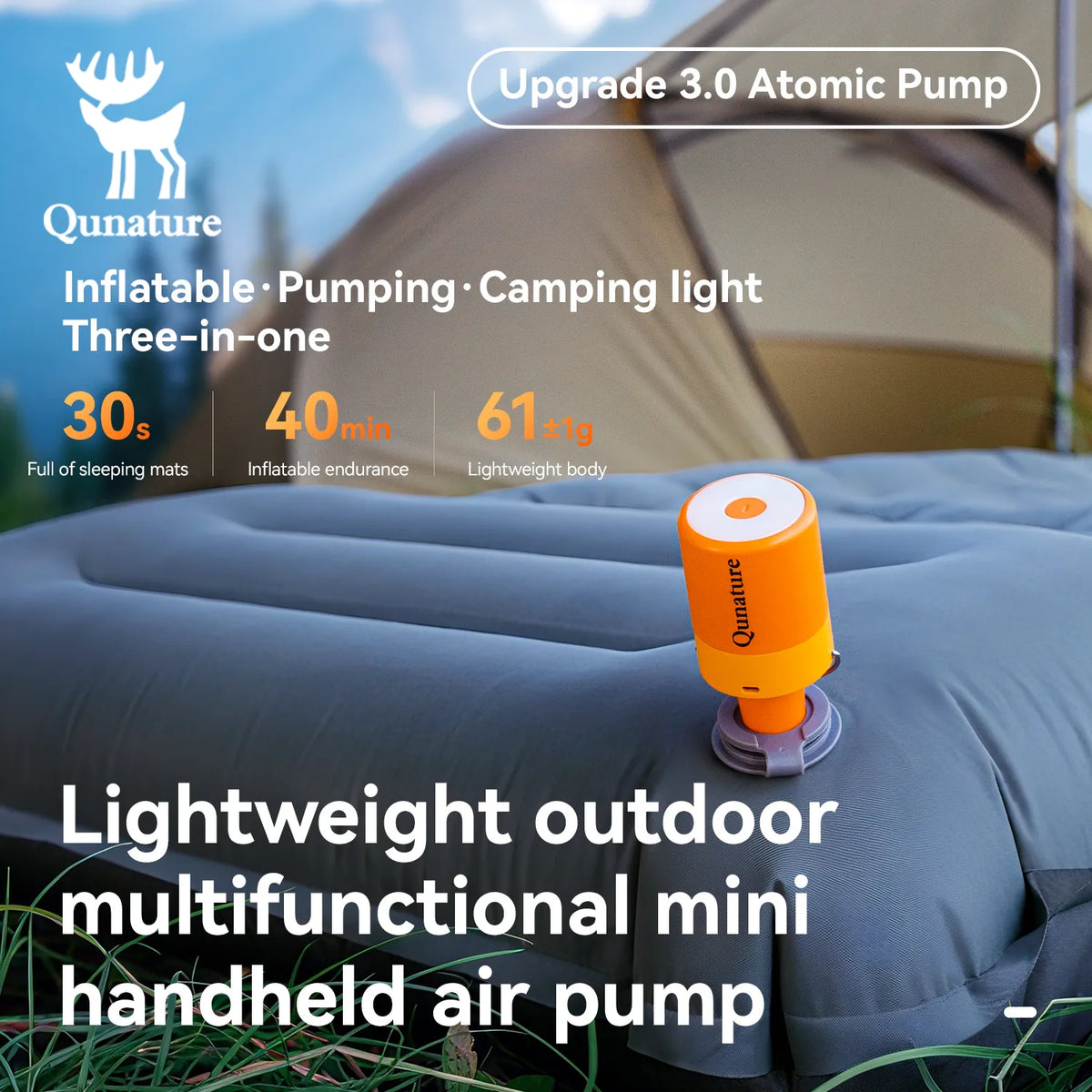 Mini elektrische luchtpomp 5 kPa met campinglamp