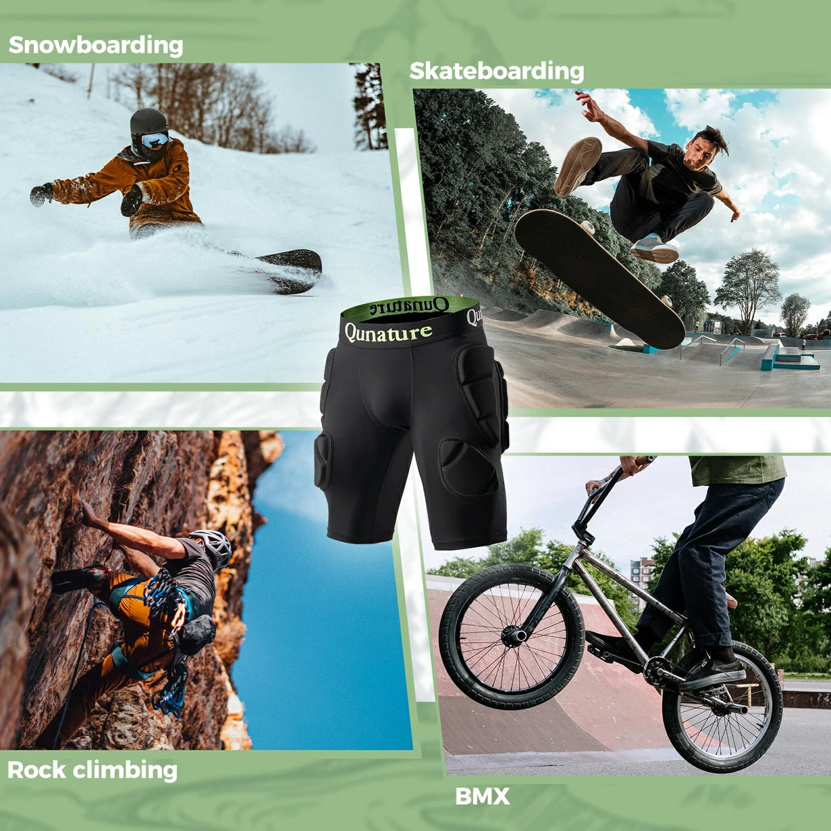 Beschermshort voor skiën en snowboarden met EVA-padding