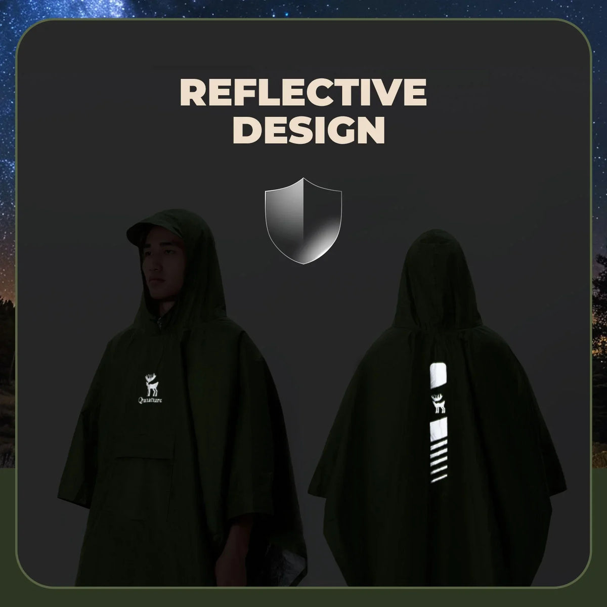 Unisex regenponcho PU3000+ met opbergzak