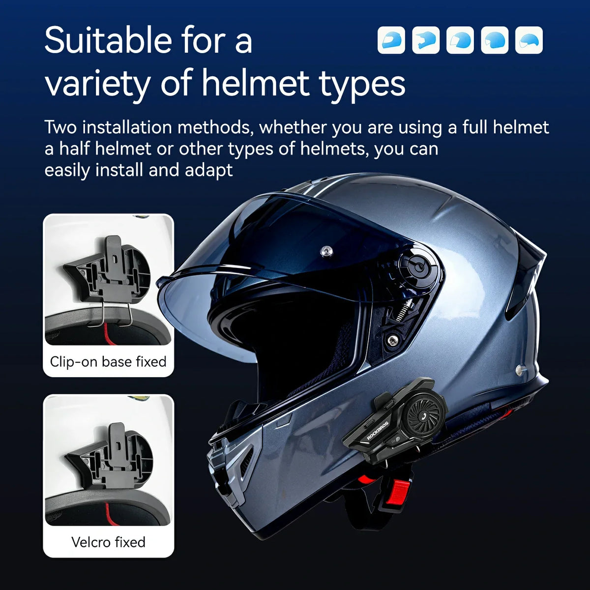 R1 motorhelm Bluetooth 6.0 intercom met 300 m bereik