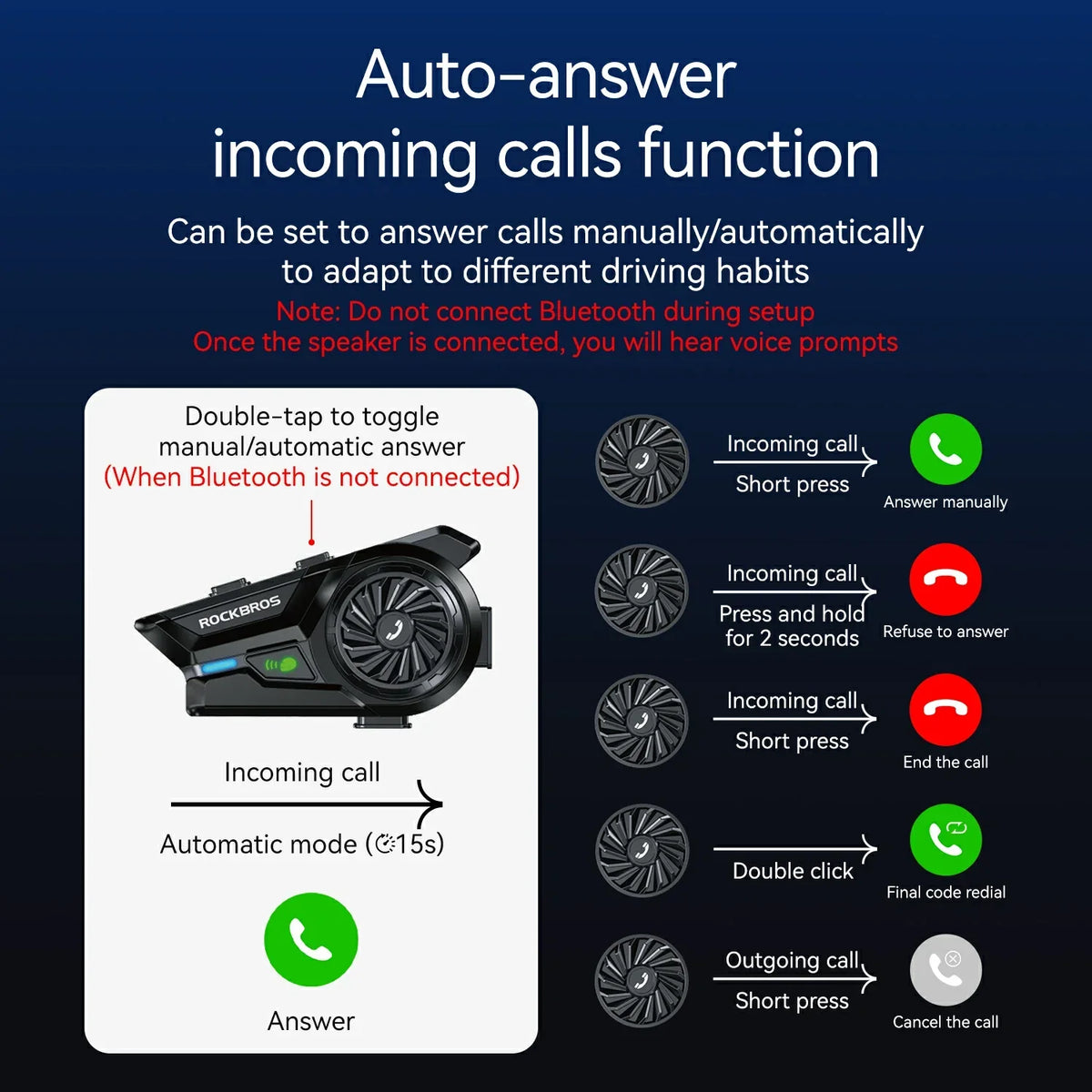 R1 motorhelm Bluetooth 6.0 intercom met 300 m bereik