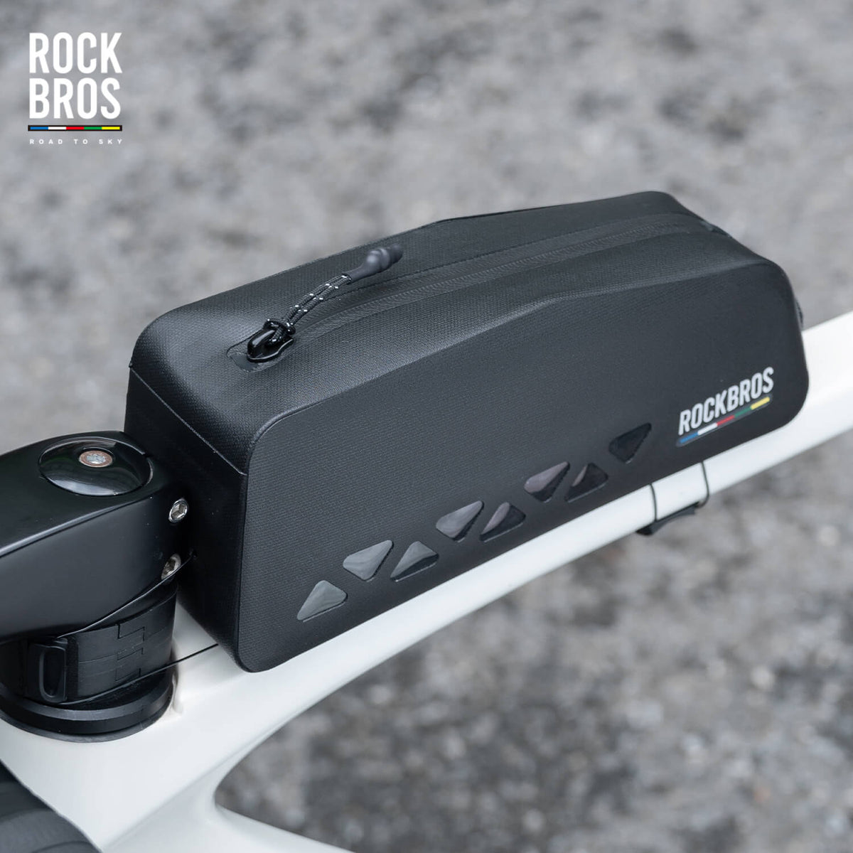 ROCKBROS compacte waterdichte road-to-sky frametas voor fiets 1 l#kleur_blauw