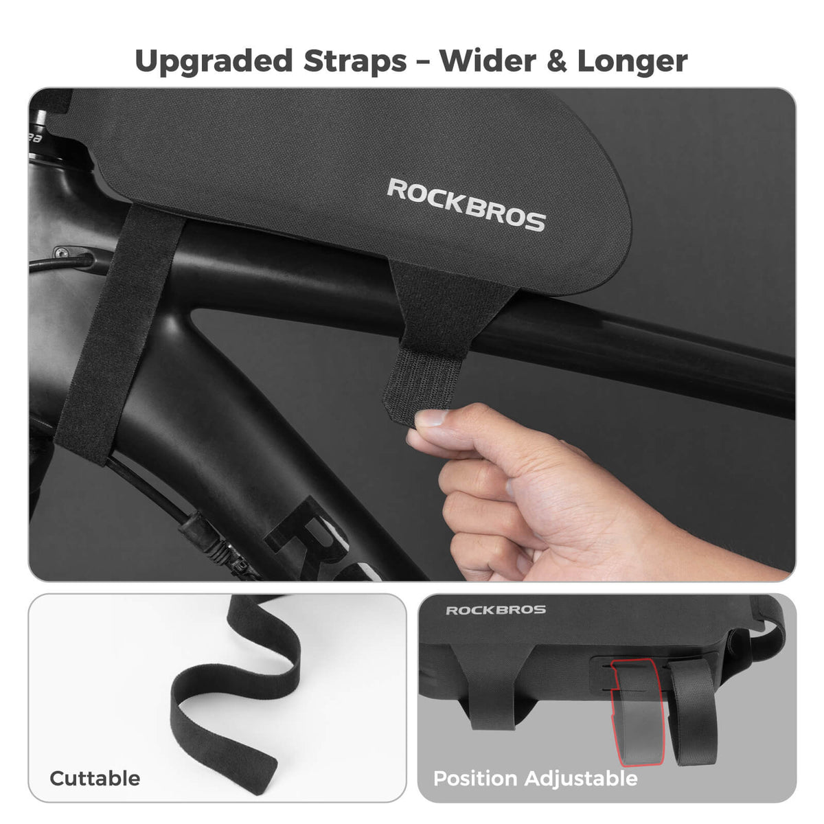 ROCKBROS 100% waterdichte bovenbuis fietstas naadloze rits 1l