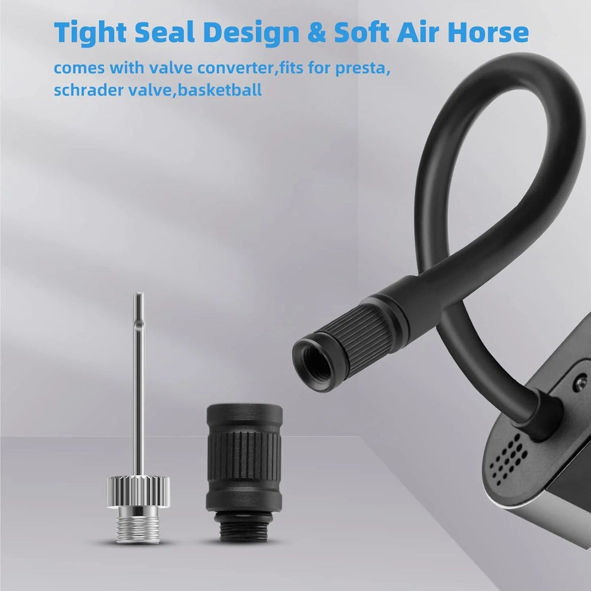 Elektrische fietspomp A10 met flexibele slang – 150 PSI – productdetail 2