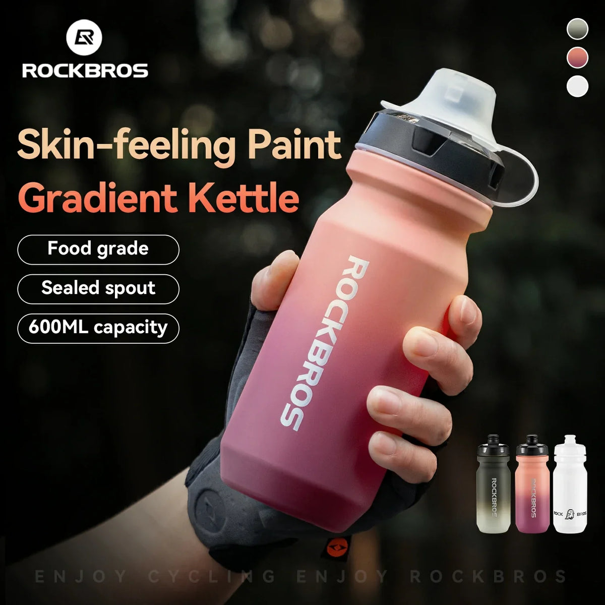 Fietsbidon 600/750 ml met afsluitbare trektuit