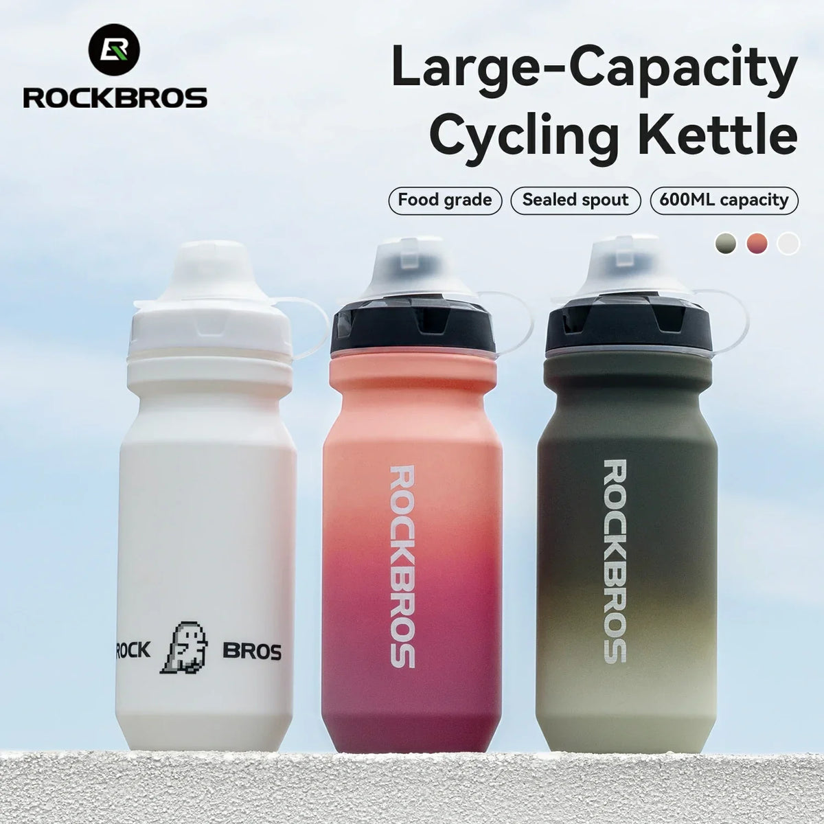 Fietsbidon 600/750 ml met afsluitbare trektuit