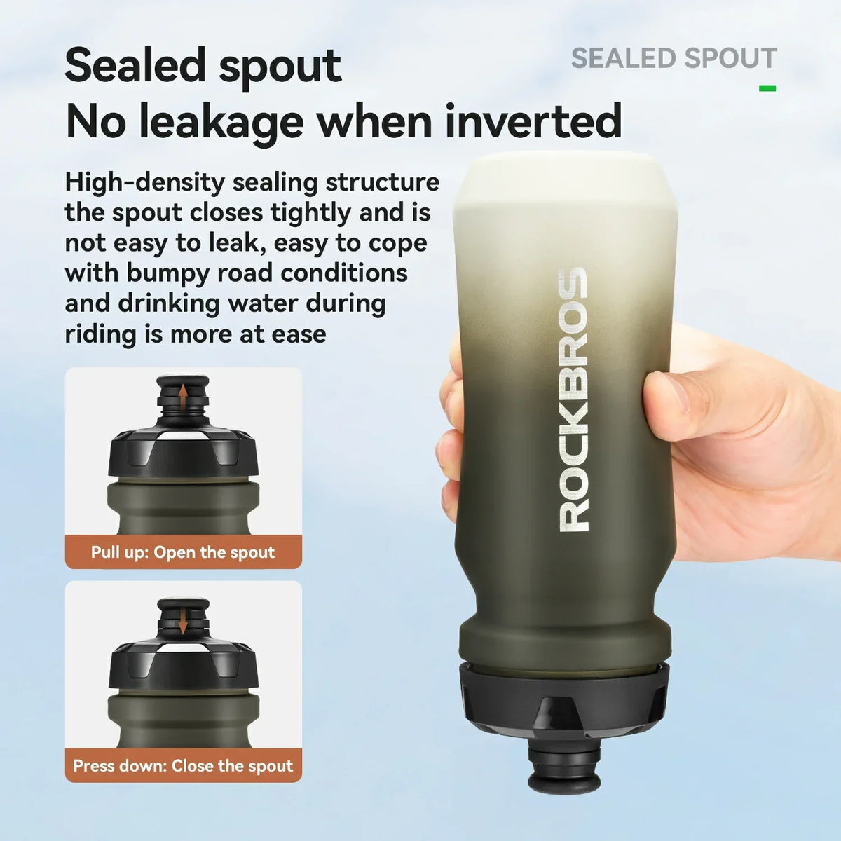 Fietsbidon 600/750 ml met afsluitbare trektuit