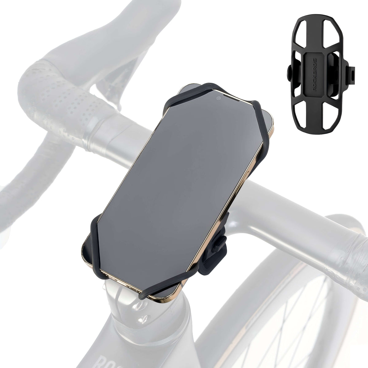 Siliconen telefoonhouder met snelkoppeling voor de fiets