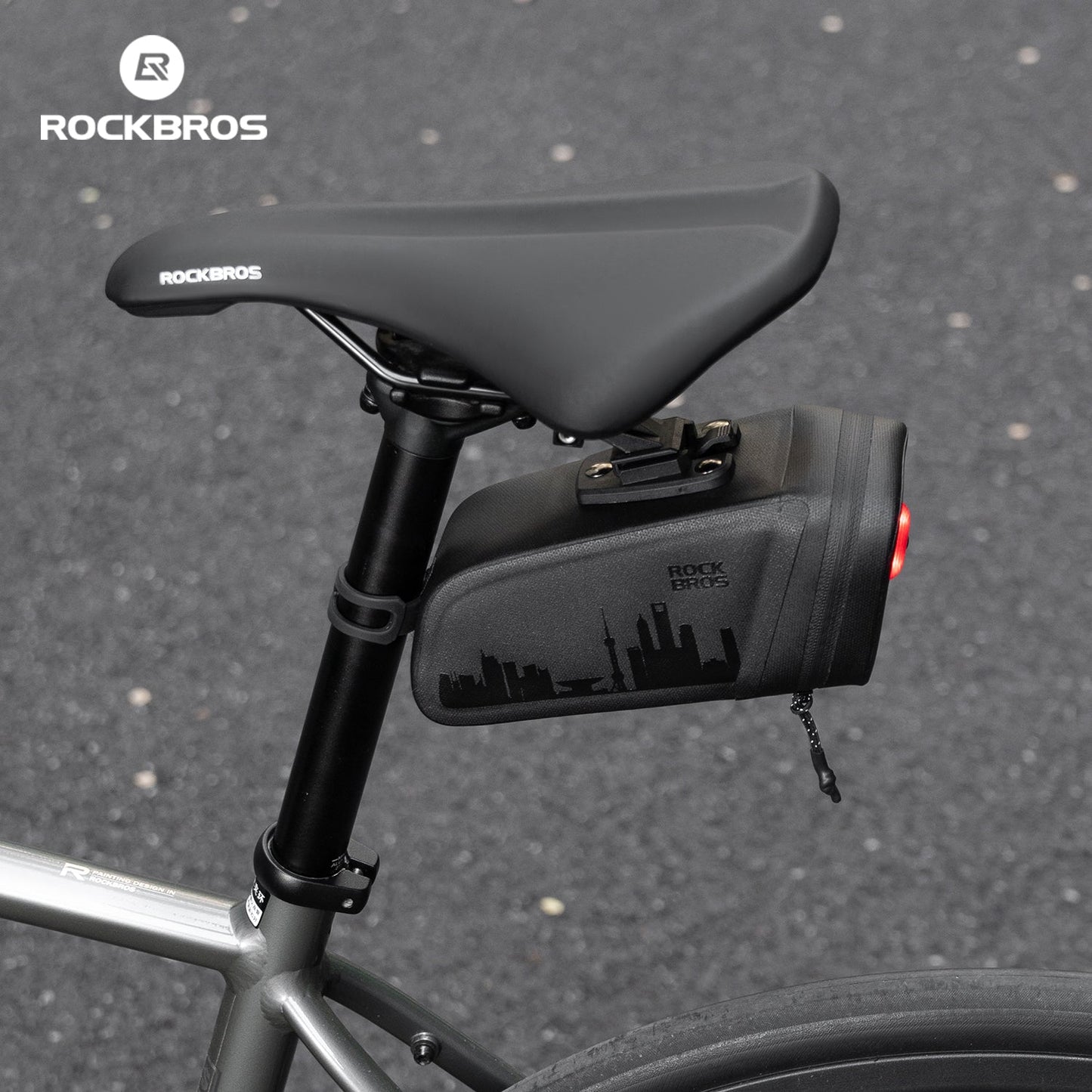 Bike Saddle Bag Waterproof with Brake Sensor Tail Light - AS-141 - ROCKBROS-UK