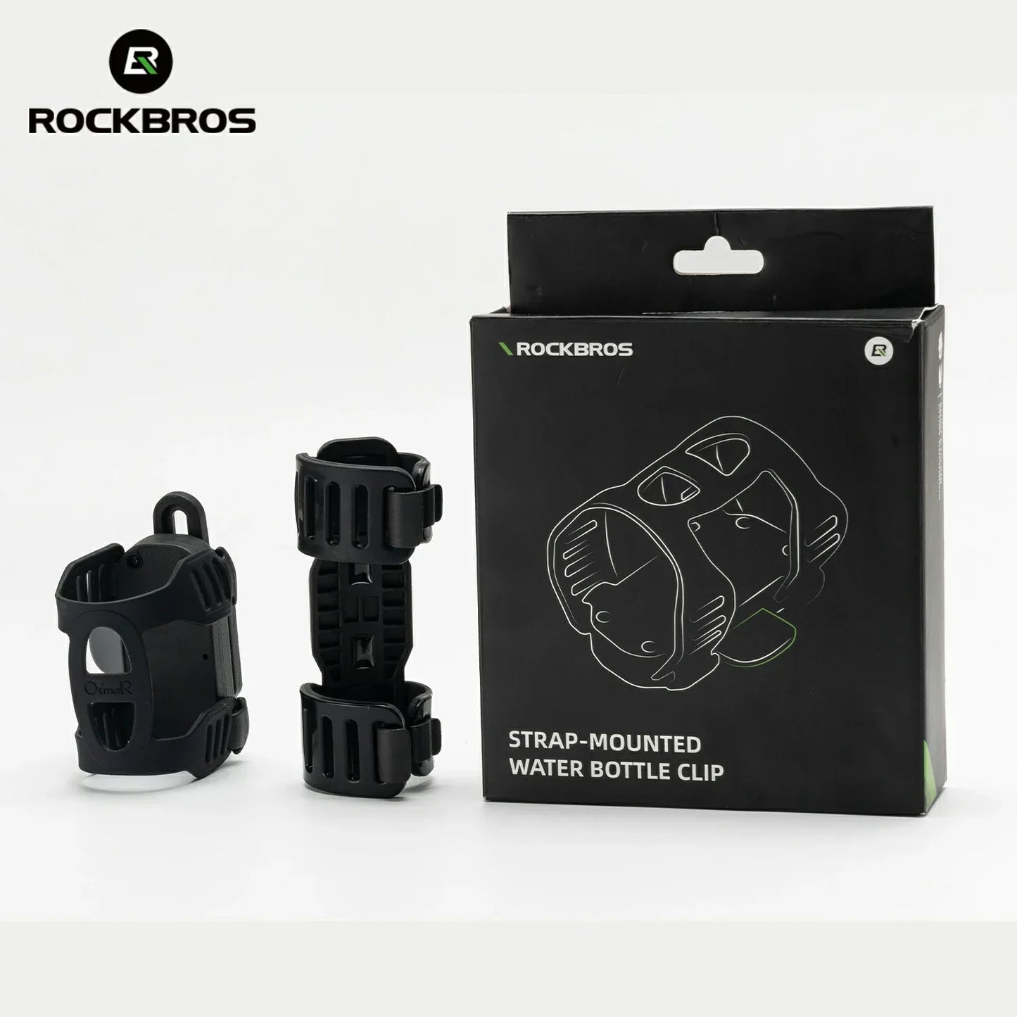 ROCKBROS magnetic strap-type bike water bottle cage, offering secure and quick access with an innovative magnetic attachment system.