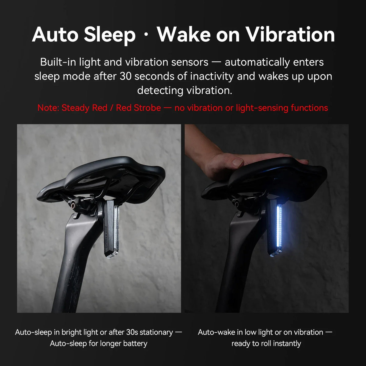 Slim fietsachterlicht met remsensor – RB02