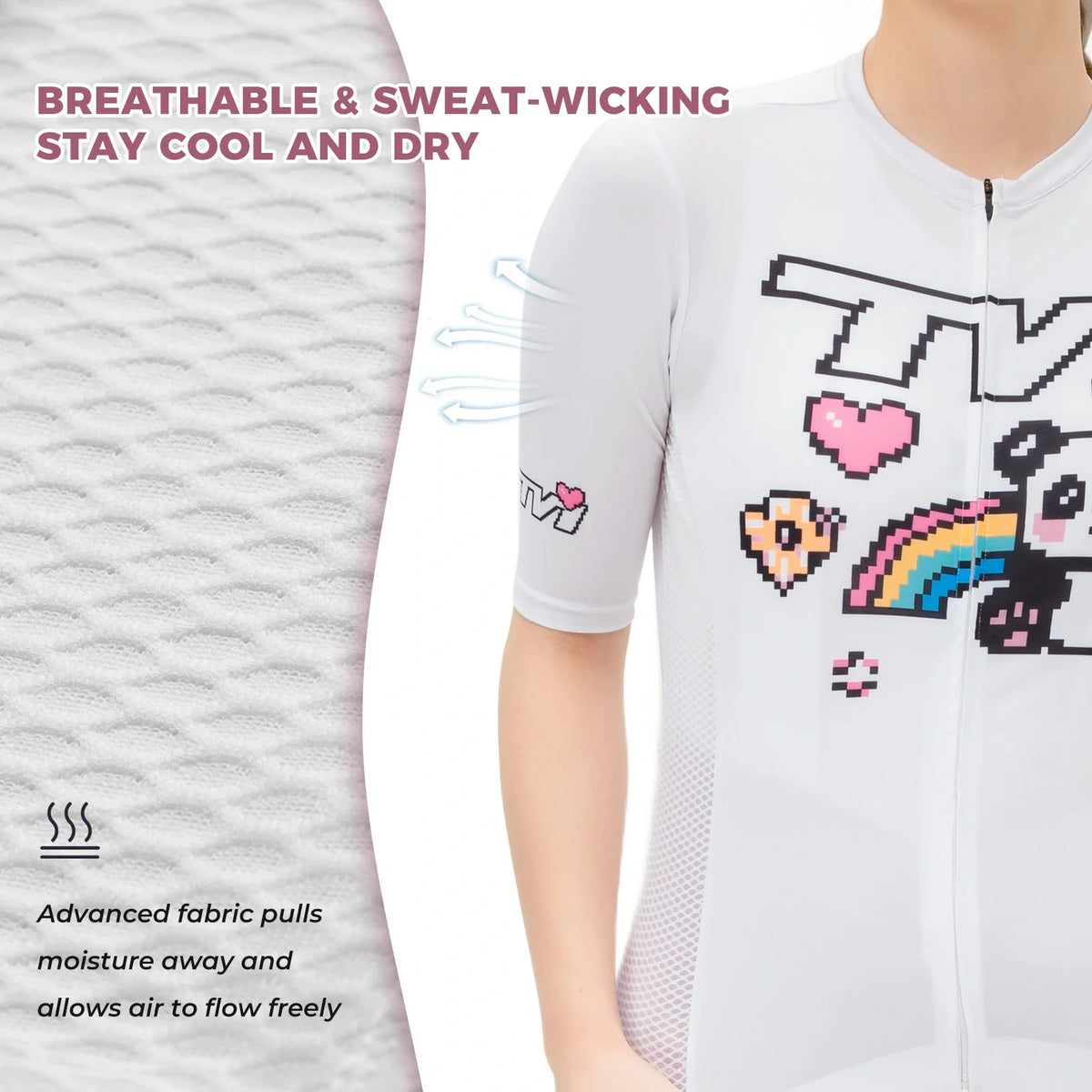 ROCKBROS ademend licht fietsshirt dames korte mouw voor zomerritten#kleur_mintgroen#maat_m