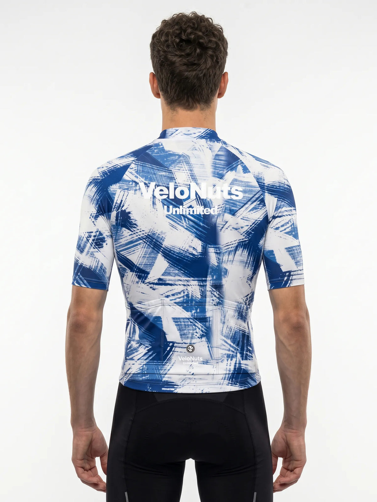 ROCKBROS heren fietsshirt Ink Burst ademend wielershirt Cobalt Strokes