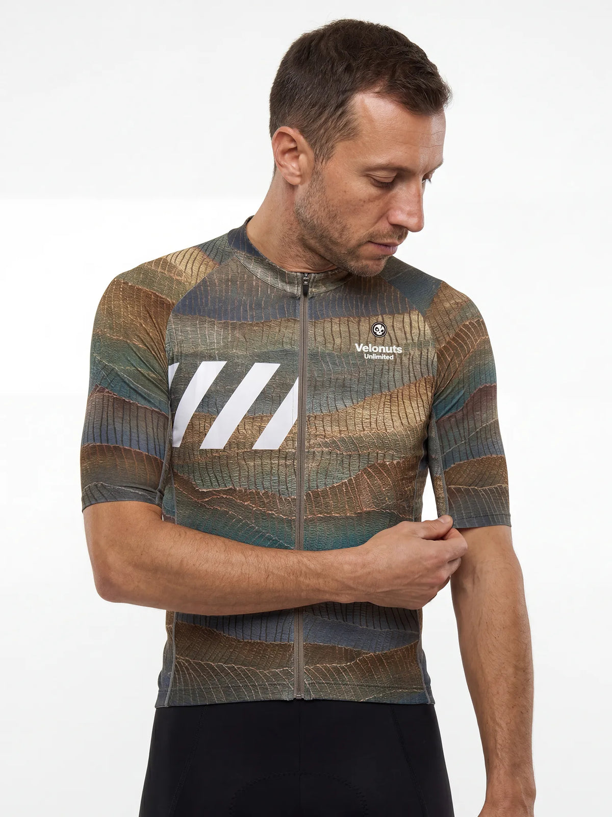 ROCKBROS heren fietsshirt Terrain Blocks ademend wielershirt Desert Contour