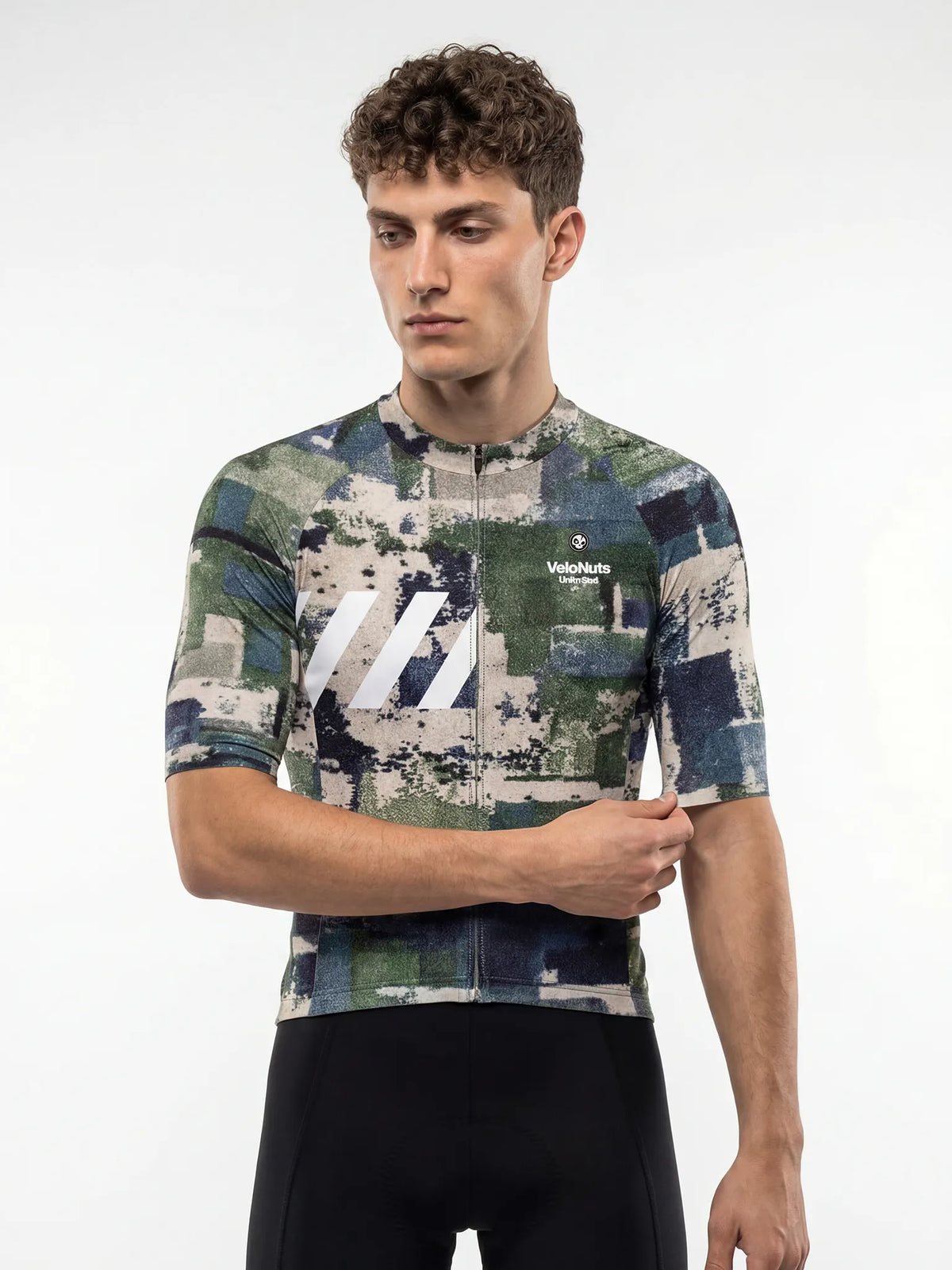 ROCKBROS heren fietsshirt Terrain Blocks ademend wielershirt Moss Stone Blocks