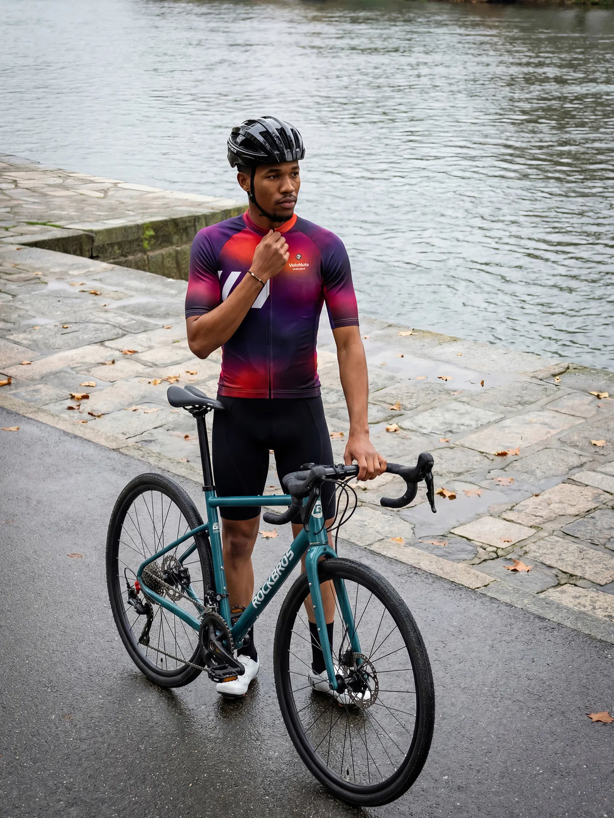 ROCKBROS heren fietsshirt Aura Fade ademend wielershirt Solar Dusk