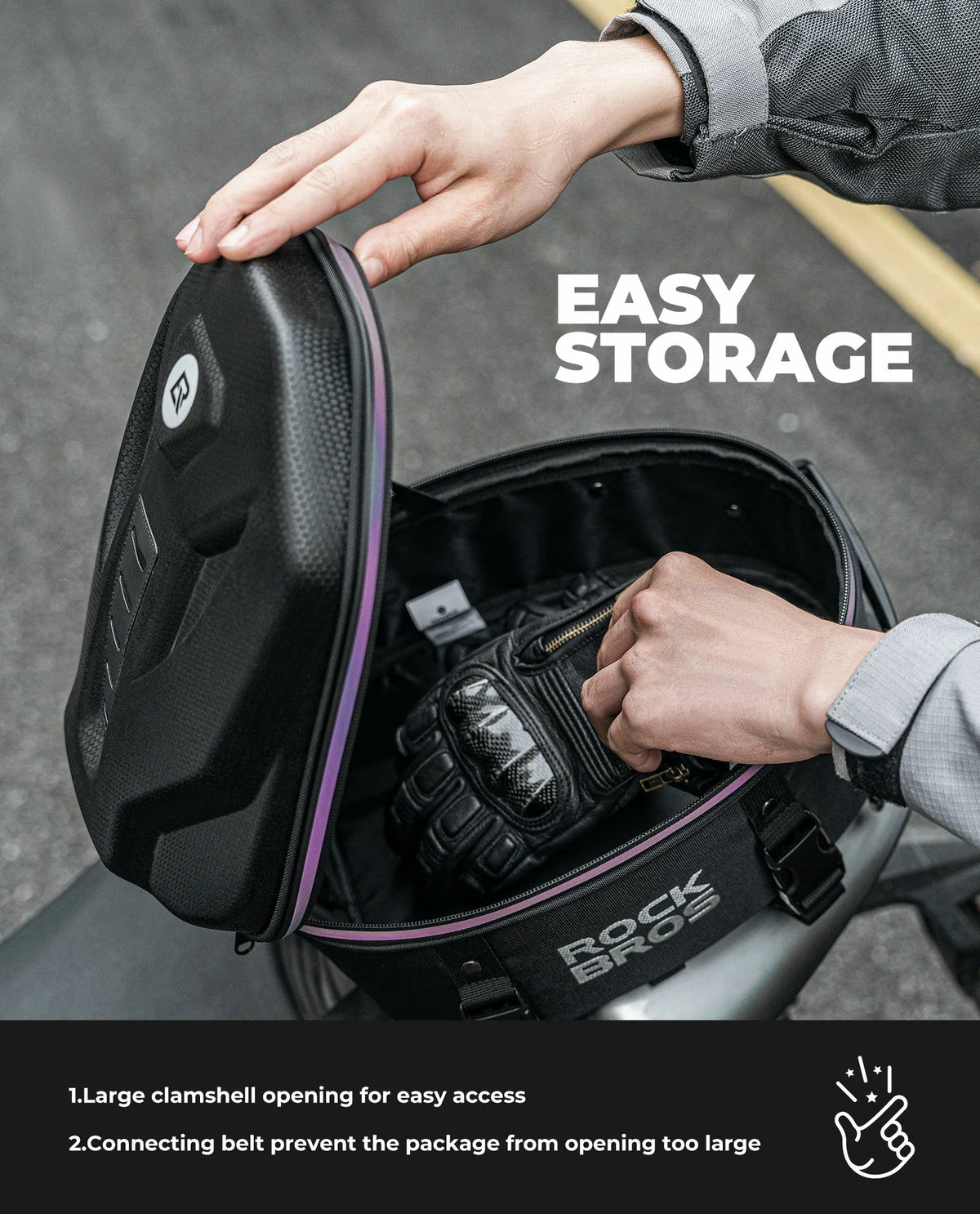 Waterafstotende achterzittas voor motor en e-bike 12,5 L