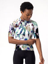 ROCKBROS dames fietsshirt Biolume Garden ademend wielershirt Glitch Bloom