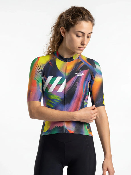 ROCKBROS dames fietsshirt Pixel Riot ademend wielershirt Vertical Glitch
