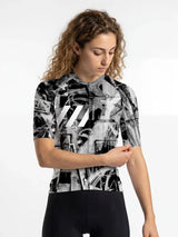 ROCKBROS dames fietsshirt Ink Burst ademend wielershirt Rust Scratch