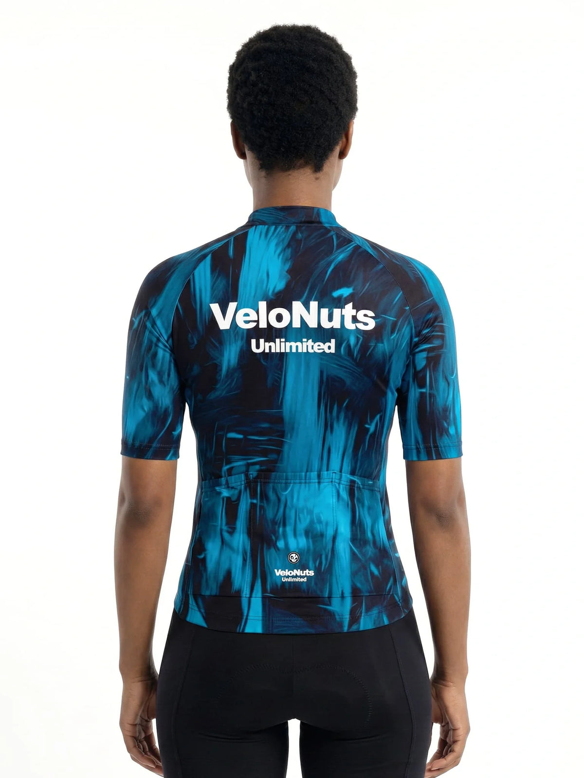 ROCKBROS dames fietsshirt Ink Burst ademend wielershirt Blue Phantom