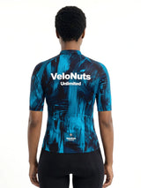 ROCKBROS dames fietsshirt Ink Burst ademend wielershirt Blue Phantom