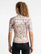 ROCKBROS dames fietsshirt Neon Condense ademend wielershirt Magenta Noise